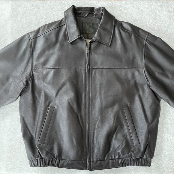 Saddlebred Men's Brown Leather Jacket Vintage XL‎ Quilted Lining Bomber Flight - Picture 7 of 16